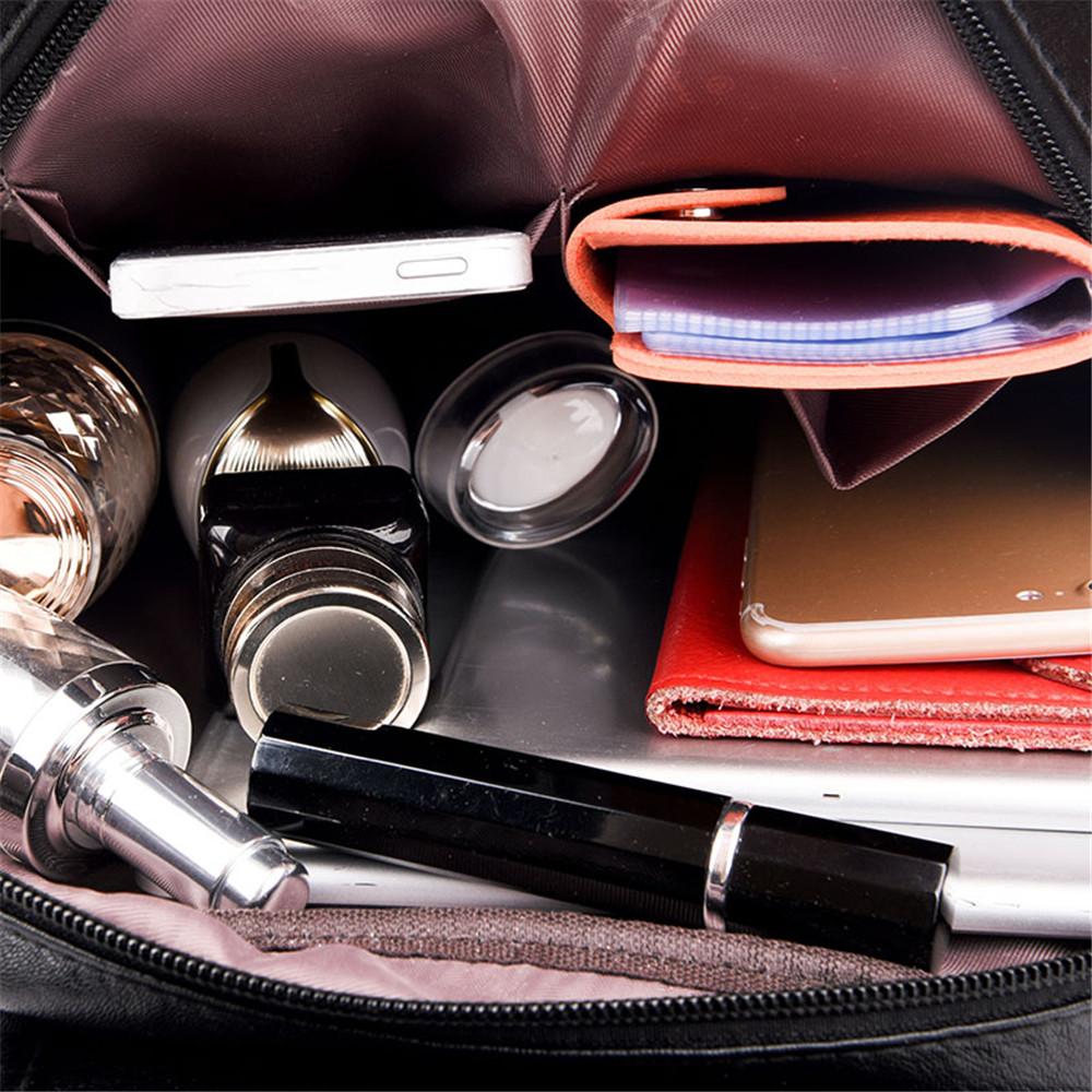 High Quality Women's PU Leather School Backpack College Style Travel Shoulder Bag