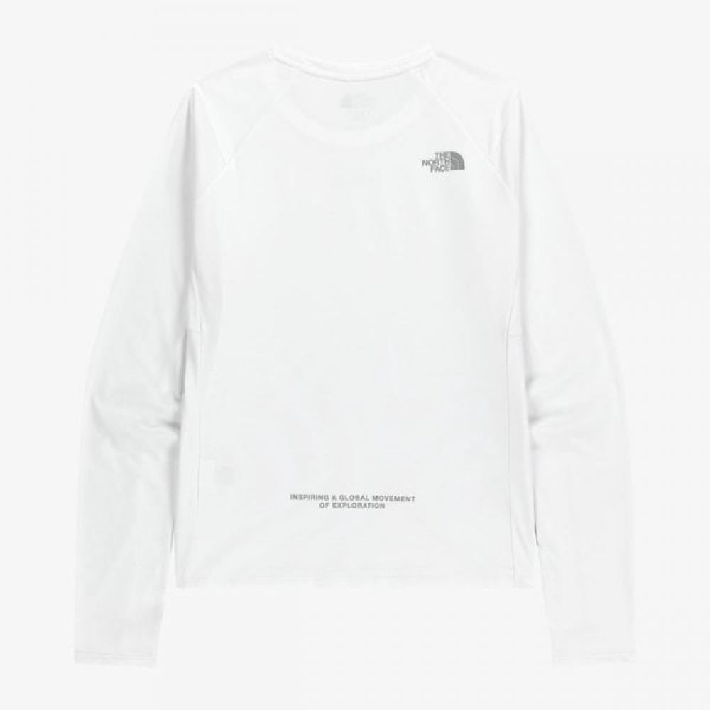 The North Face Nt7tr81k Women S Step Up Long Sleeve Round Tee White