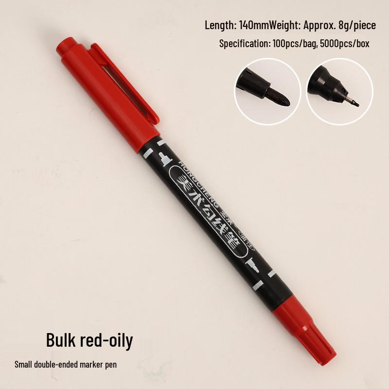 Double-Ended Oil-Based Marker for Kids - Quick-Dry, Non-Erasable Drawing Pen