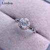 Lindon Classic Copper Alloy Zircon Ring Ladies Jewelry Wedding Promise Party Gift
