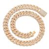 European and American hip hop 11mm mixed T square zircon Cuban chain full of necklaces men's street rap rapper trendy brand