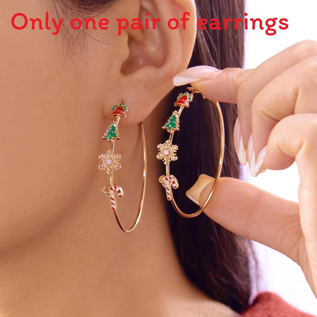 Winterliche Schneemann- und Stern-Hängeohrringe aus Zinklegierung für Weihnachtsfeiern