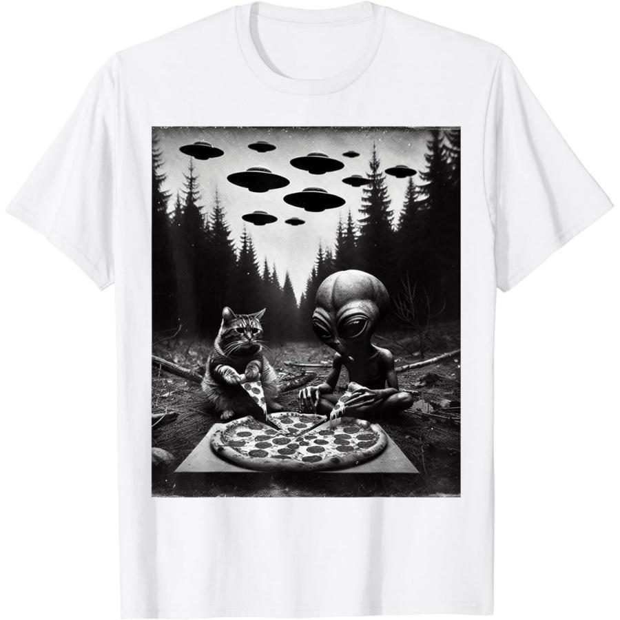 

WESFY Funny Cat with Alien Eating Pizza XXXXXL чорний