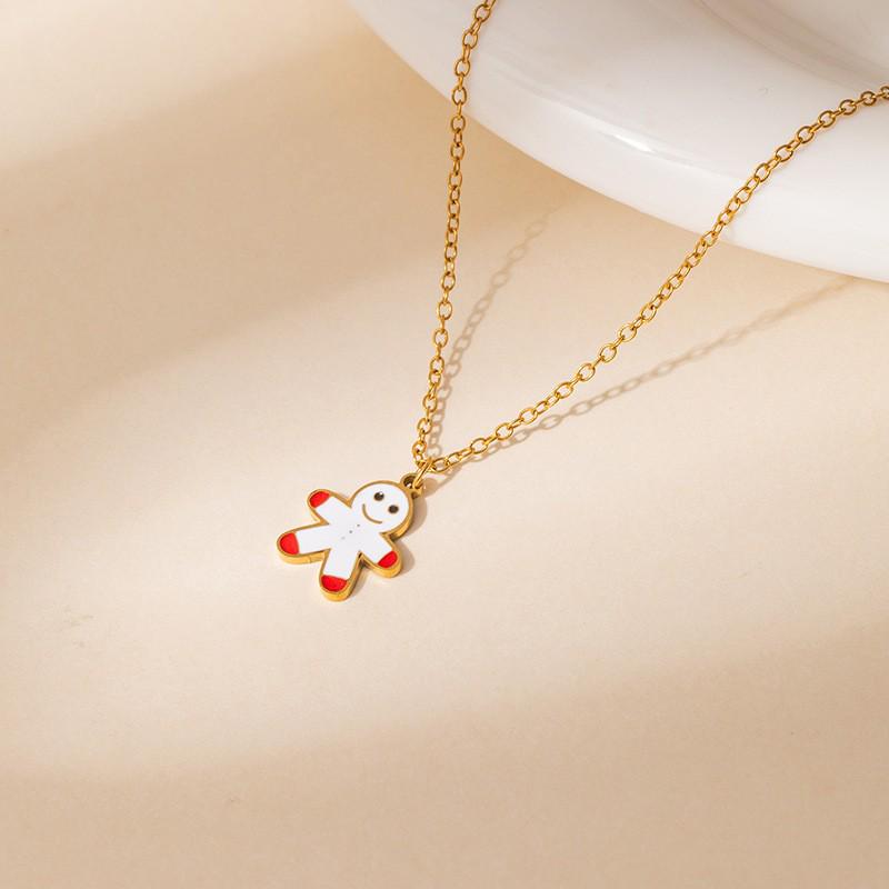 Women's Moon Bat Ghost Necklace: Stainless Steel Clavicle Chain for Halloween and Christmas