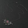 Bat Dark Jewelry Pendant Necklace Alloy Water Crystal For Halloween Decoration