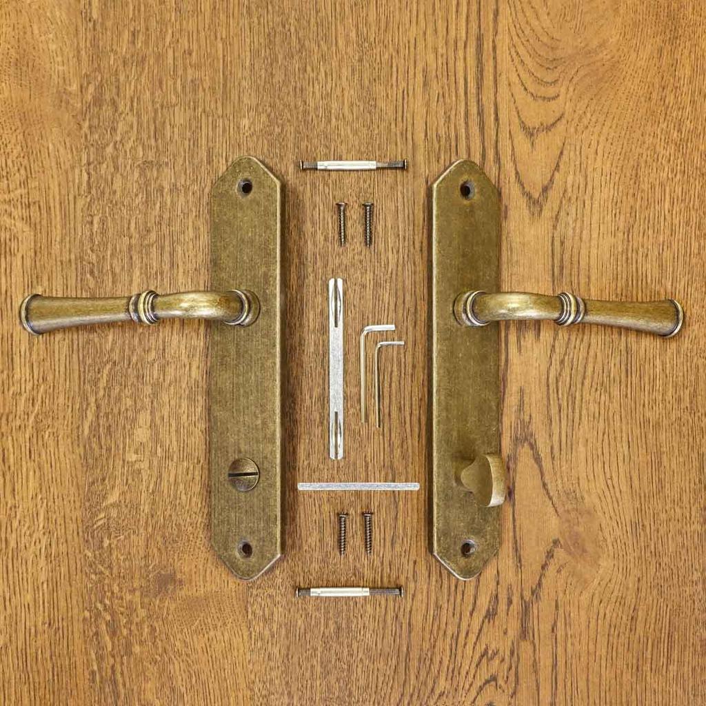 HAMILTON Door Handle with Toilet Plate 72mm ANTIQUE GOLD