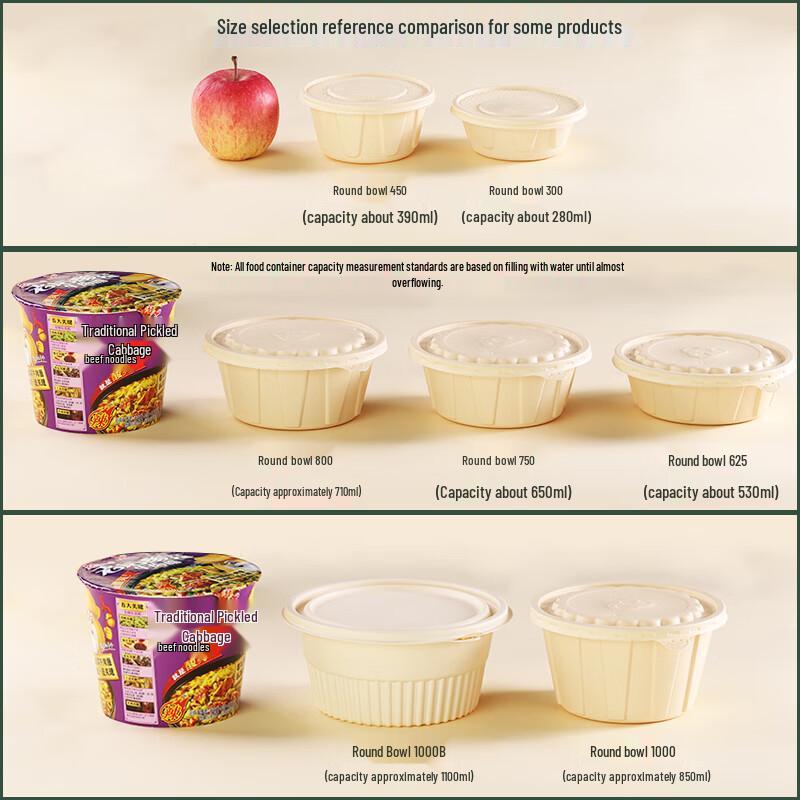Biodegradable Corn Starch Disposable Round Bowls