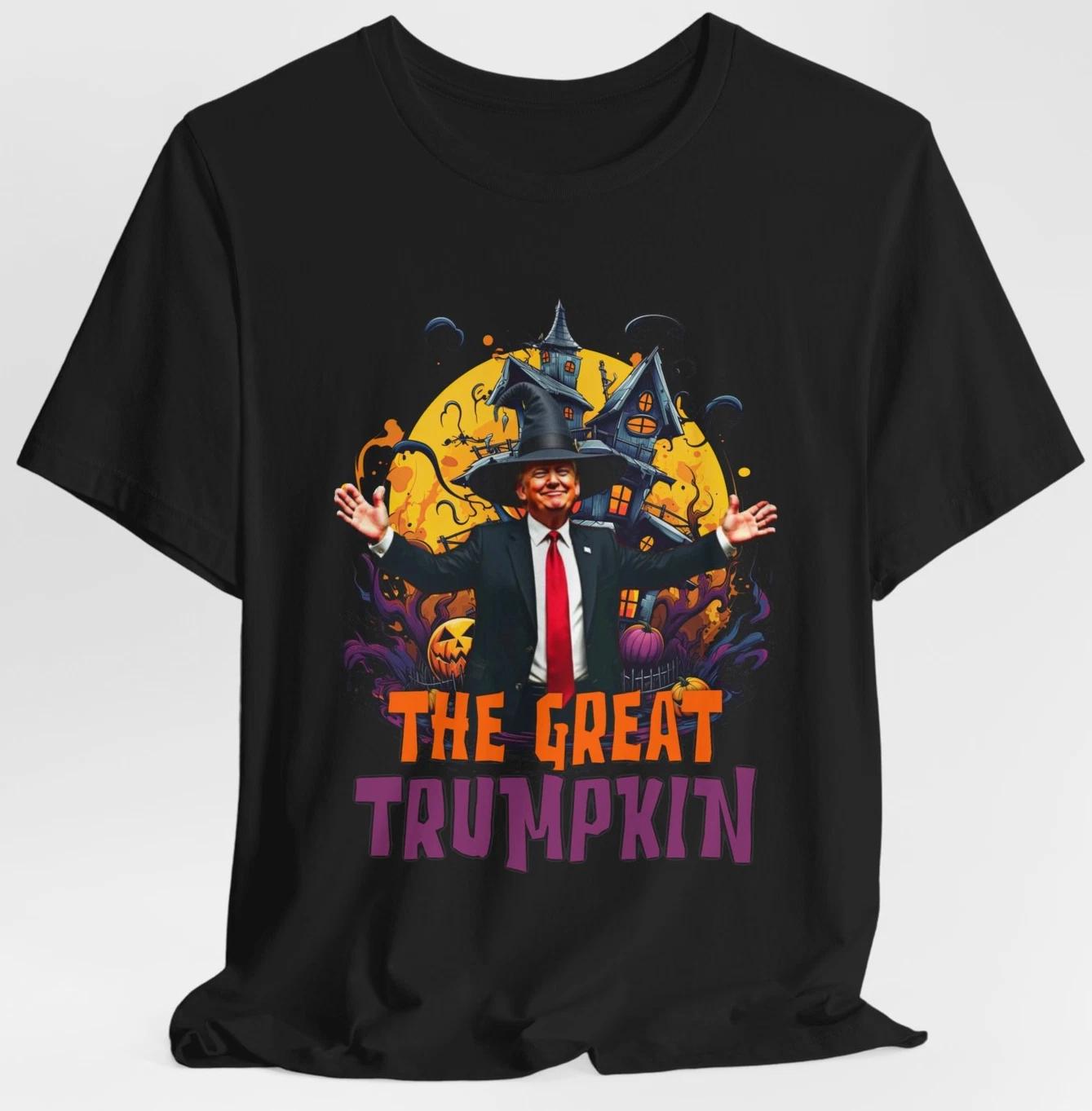 The Great Trumpkin Halloween T-Shirt | Funny Trump Pumpkin Witch Hat Costume Tee 4XL