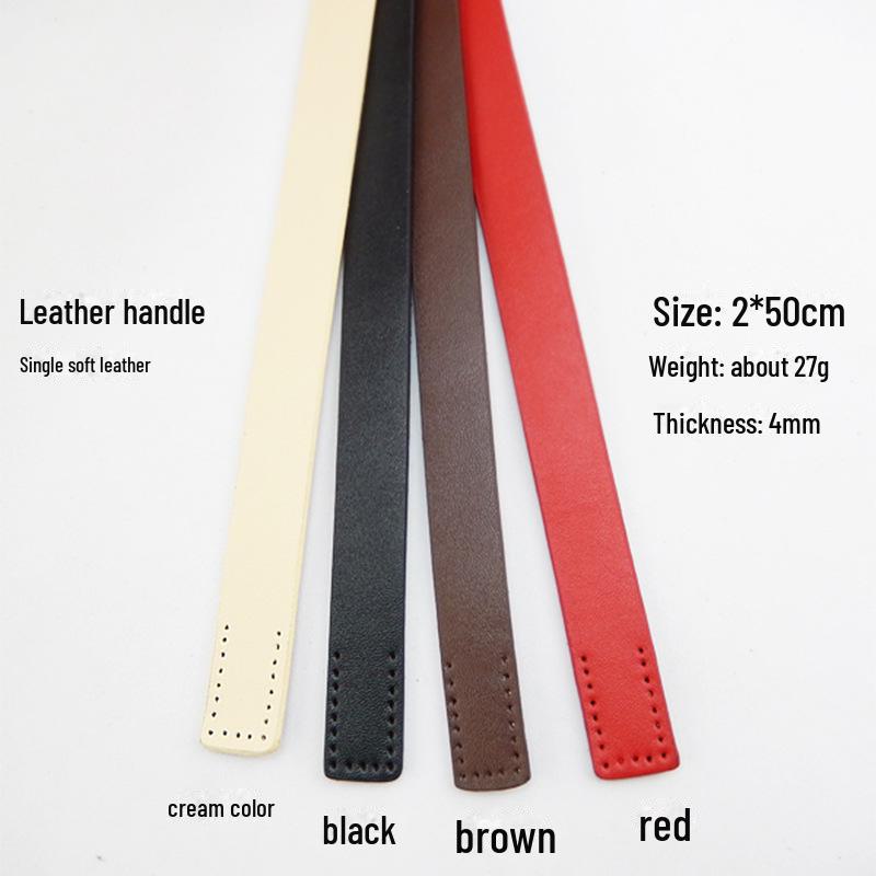 Hand-Sewn Genuine Cowhide Leather Tote Bag Strap