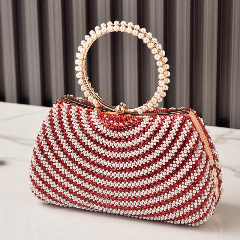 Pearl Luxury Party Bag Woman Wallets and Handbags Designer Bling Metal Clutch Purse Hand Silver Shoulder Bags for Ladies 2026