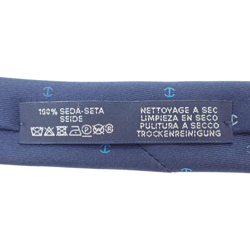 HERMES  H006342T  tie Navy/multicolor silk mens