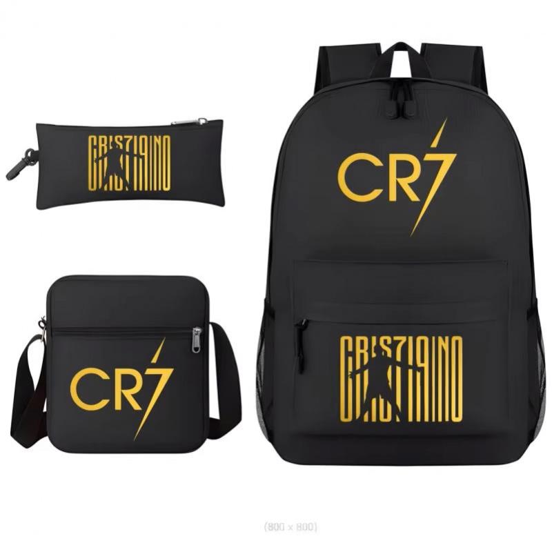 3pcs CR7 Backpacks Ronaldo Print Boys Girls School Bags Student Teenager Mochila Laptop Travel Rucksack Gift