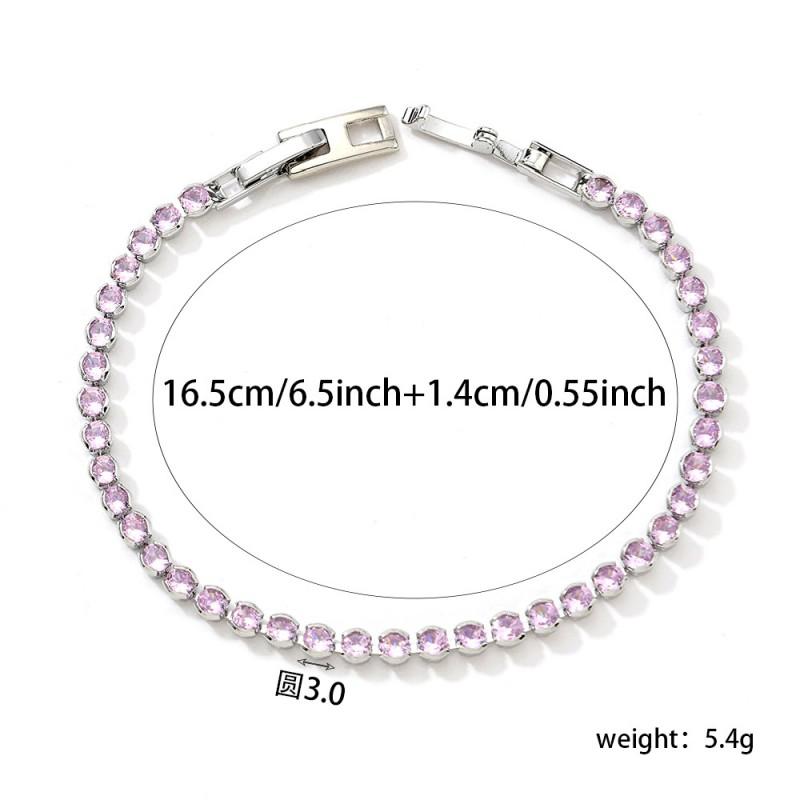 Minimalist Bubble Stackable Bracelet 3mm Zirconia Crystal Copper Chain Jewelry Women Men Trendy Daily Wear