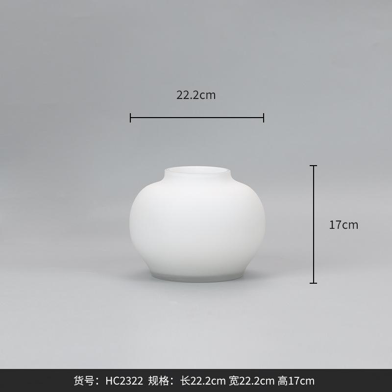 Japanese Style Frosted White Gourd Shaped Glass Vase Home Decor Flower Vase