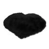 Solid Color Heart-Shaped Long Pile Faux Wool Bedroom Floor Mat
