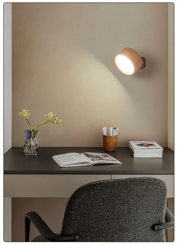 LED Magnetic Wall Lamp for Bedroom or Stairwell - Simple Cylinder Spotlight Night Light