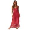2026 Summer Bohemian V-Neck Floral Spaghetti Strap Maxi Dress for Women