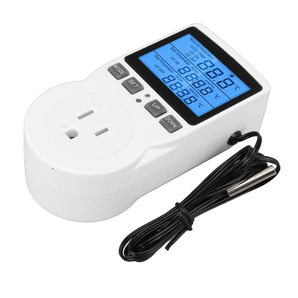 Intelligenter Thermostat Digitaler Temperaturregler Steckdose Timer mit blauer Hintergrundbeleuchtung für