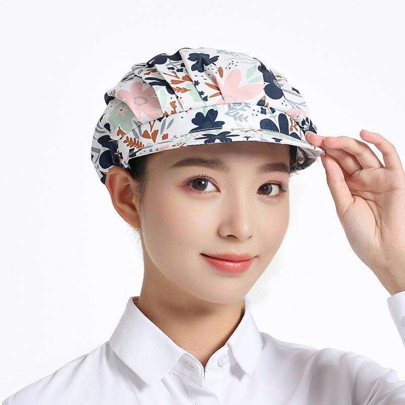 Korean Oil-Proof Chef Hat for Women - Hair Covering Kitchen Cap for Cooking and Catering