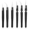 6 Pcs Precision Reverse Ceramic Tweezers Non-Conductive Solder Tweezer Anti-M