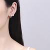 925 Silver Single Row Diamond Circle Earrings for Women - Simple, High-End, Versatile Jewelry