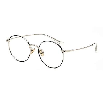 LK77507 Classic Round Glasses Frame_C4 SILVER BLACK