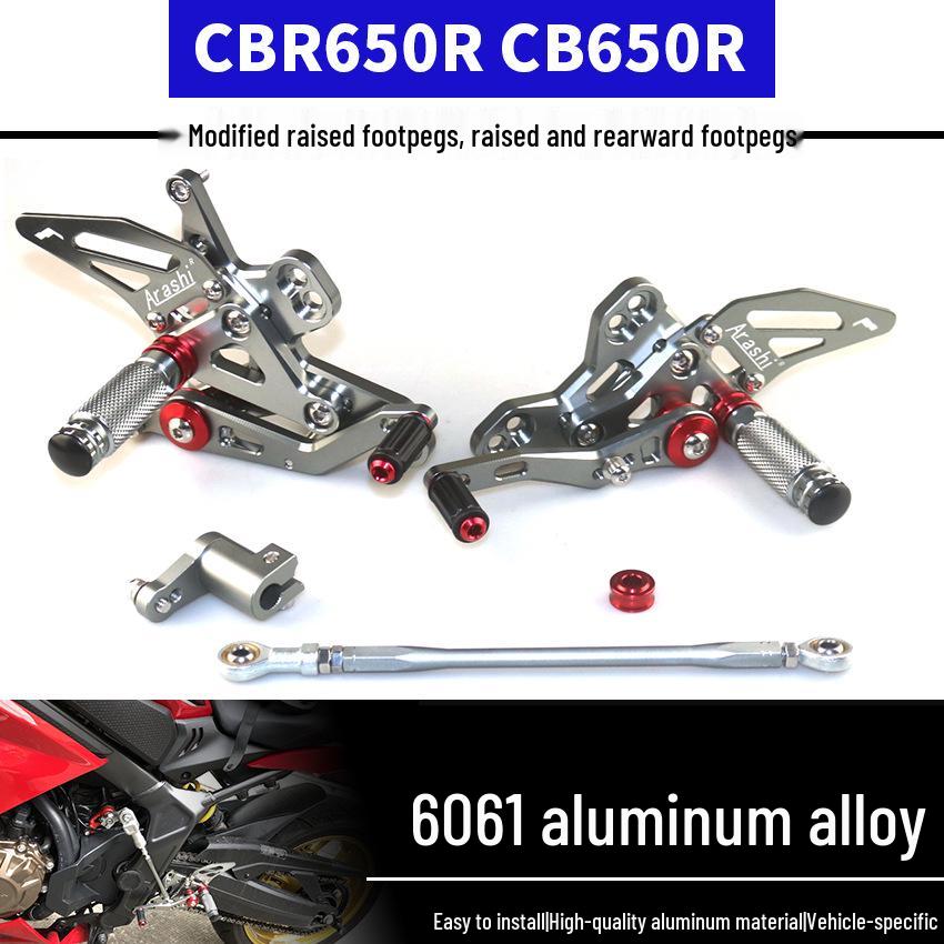 

Compatible Footpegs for Honda CBR650R, CB650R, CBR650F, CB650F (Modified, Raised) Black