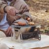 Camping Wood Burning Stove with Grill Plate Outdoor Portable Folding Stainless Steel Backpacking Cooking Stove
