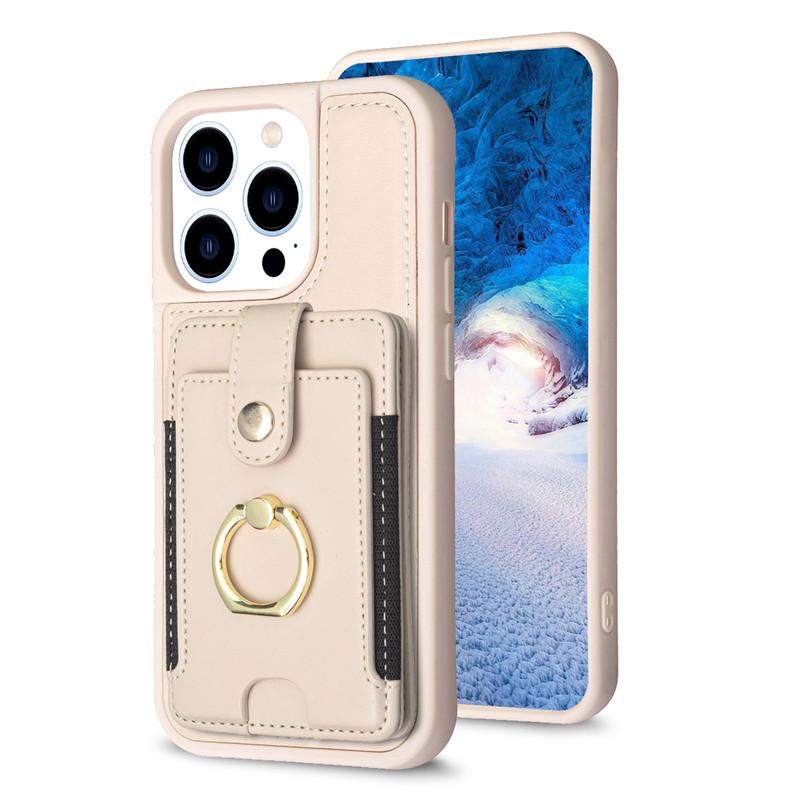 

Кожаный чехол-кошелек-кошелек с кольцом для телефона для iPhone 14 13 12 Pro 11 XS XR Max X SE 2022 8 7 6S Plus для Samsung Galaxy S23 Ultra S22 Plus с откидной крышкой-подставкой iPhone 6 (iPhone 6S) бежевый