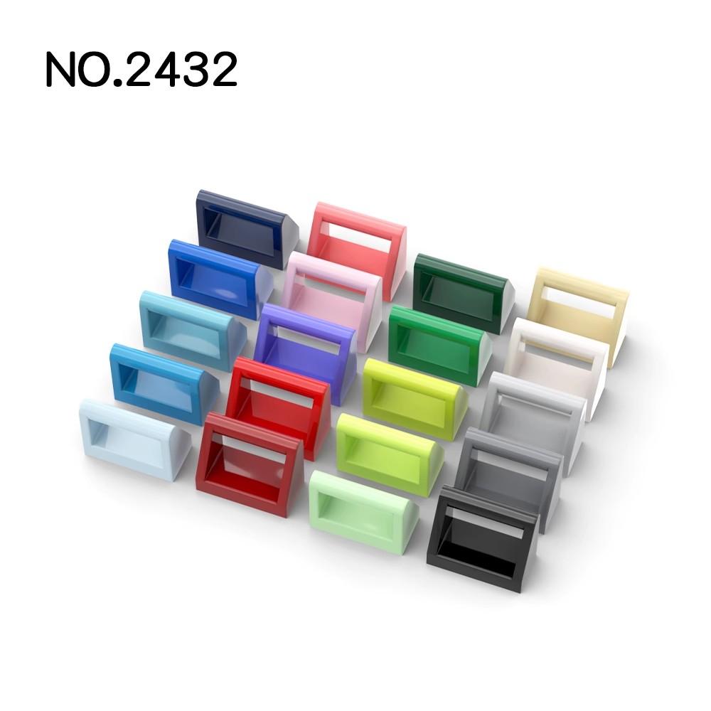 Non-Toxic 50Pcs Moc Parts 2432 Tile Modified 1 X 2 With Handle Compatible Bricks Diy Puzzle Toy Gift Assmble Building Blocks Particle Kid