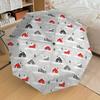 1pc Snowy Village Pattern Umbrella Design Automatic Opening and Closing Umbrella, High-quality Travel Umbrella,  C1128118