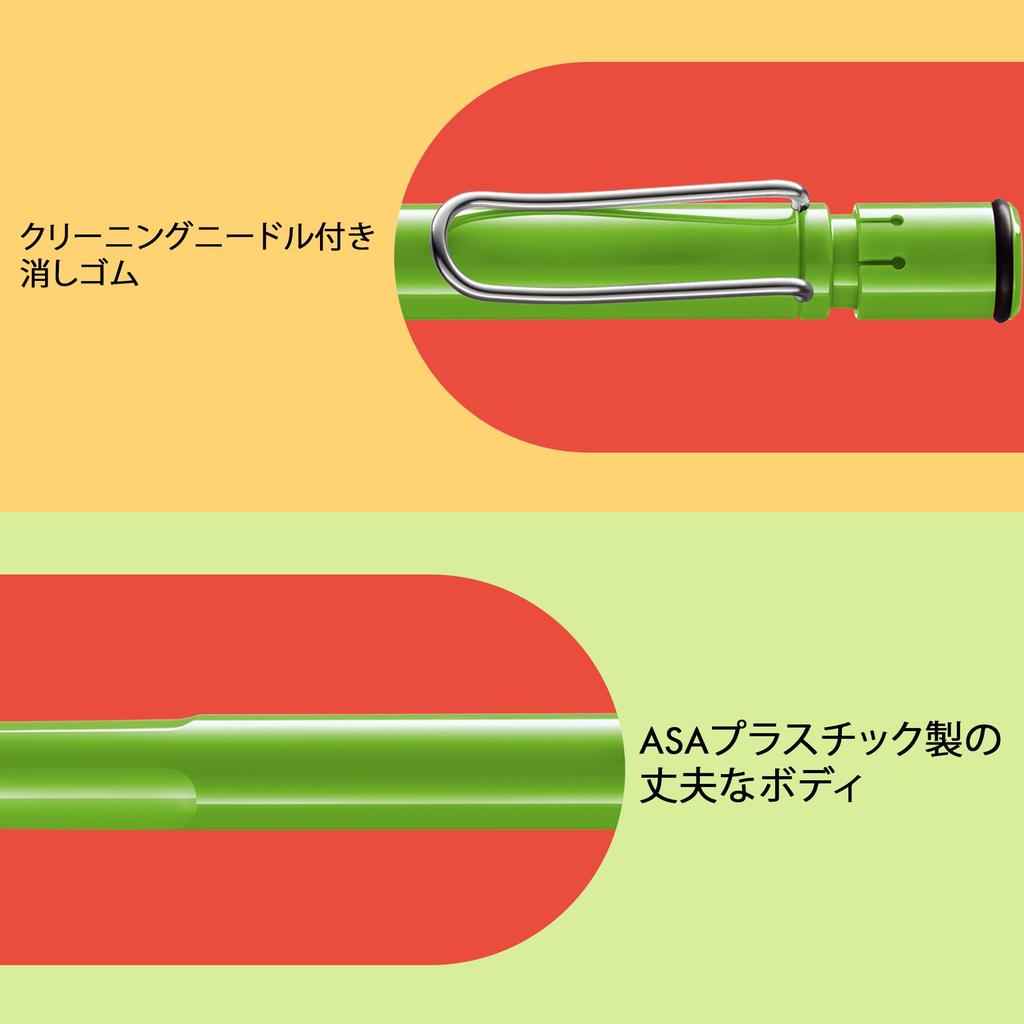 LAMY Safari Green Mechanical Pencil Ergonomic Grip Mechanical Pencil with Durable ASA Plastic Body Perfect for Writing and Drawing Includes LAMY M 41