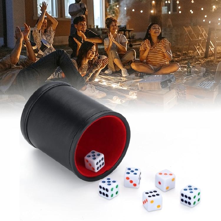 PU Dices Game Props Dices Shake Container PU Leather Supplies Dices Cup Bracket