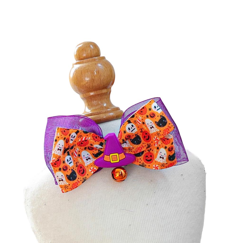 Polyester Pet Neckband Collar For Halloween Celebration Customizable Design Night Visibility Easy Cleaning