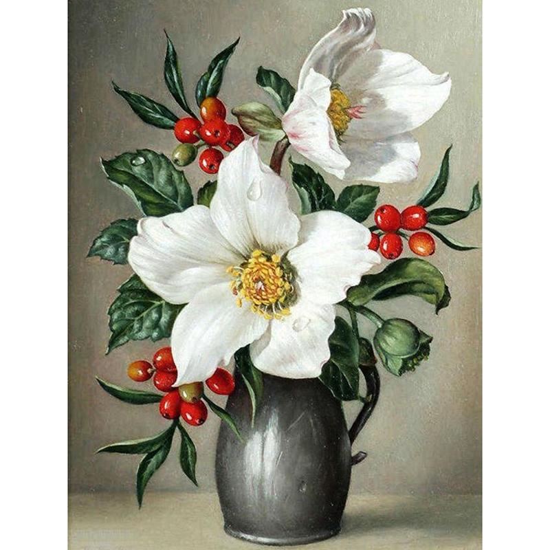 DIY Flower 5D Diamond Painting Full Round Drill Floral Diamond Embroidery Cross Stitch Kits Mosaic Wall Art Home Decor Gift