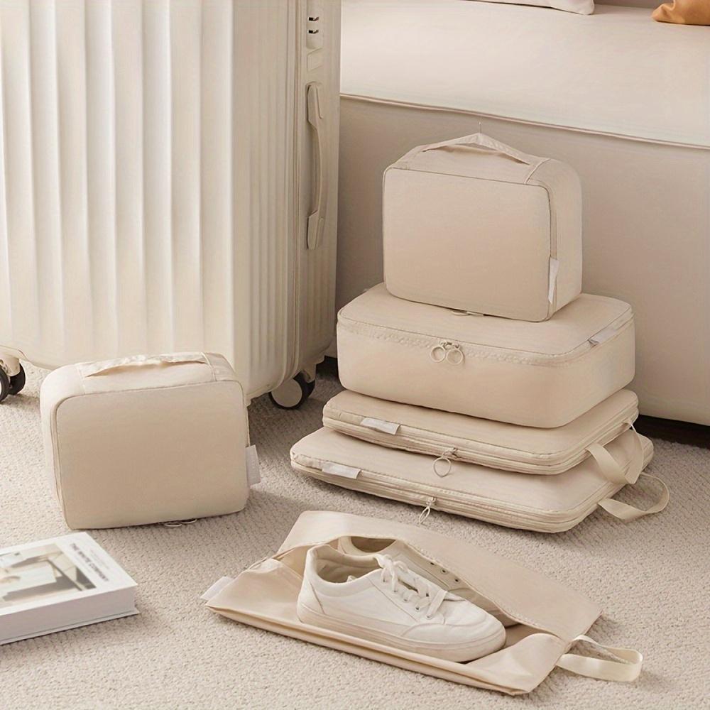 6pcs Set of Compression Bags Cube - Casual Durable  Lightweight Travel Storage Bag, for Luggage Organization And Clothing Sorting