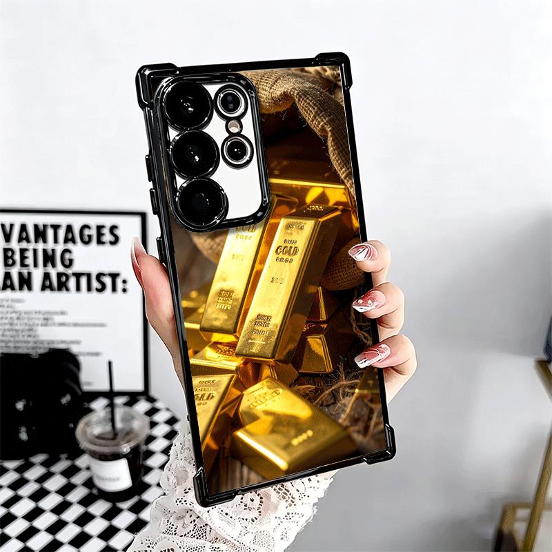 Fine Gold Pattern Printing Plating Phone Case For Samsung Galaxy S24 S25 FE S26 Edge S23 Ultra S22 S21 Plus S20 Anti-Fall Airaba