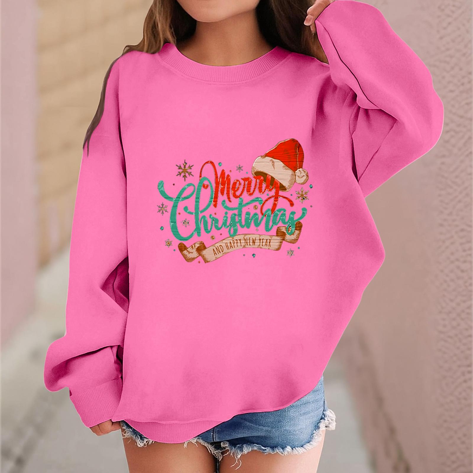 

Детский модный повседневный пуловер с длинными рукавами и свободного кроя с рождественским принтом 130