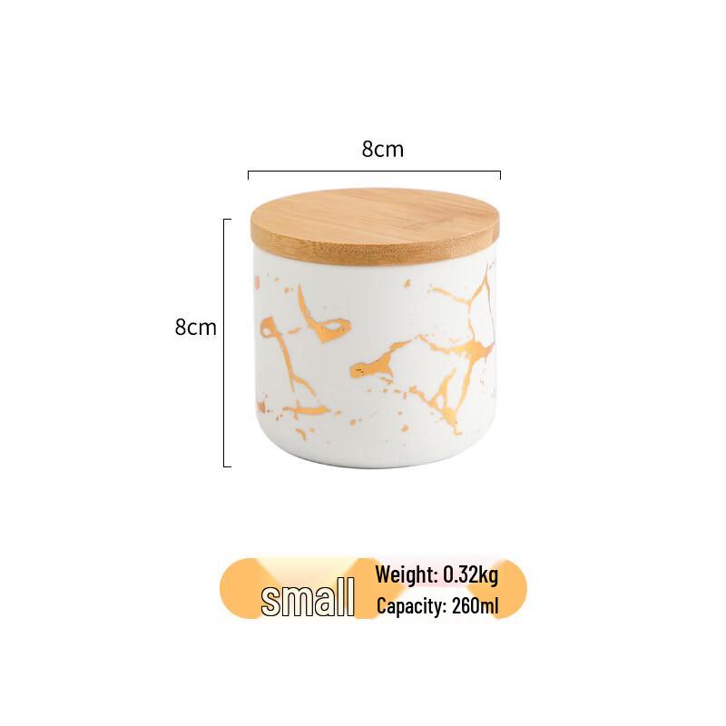 Lilang Marble Gold-Patterned Ceramic Storage Jar