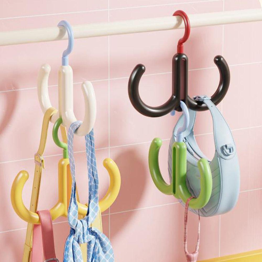 3 шт. Штабелируемый вращающийся крючок Дофаминовый крючок для хранения одежды Практичная вешалка для одежды Прачечная 3Pcs