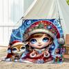 1pc dog pattern blanket, all season lightweight home office outdoor nap multifunctional blanket