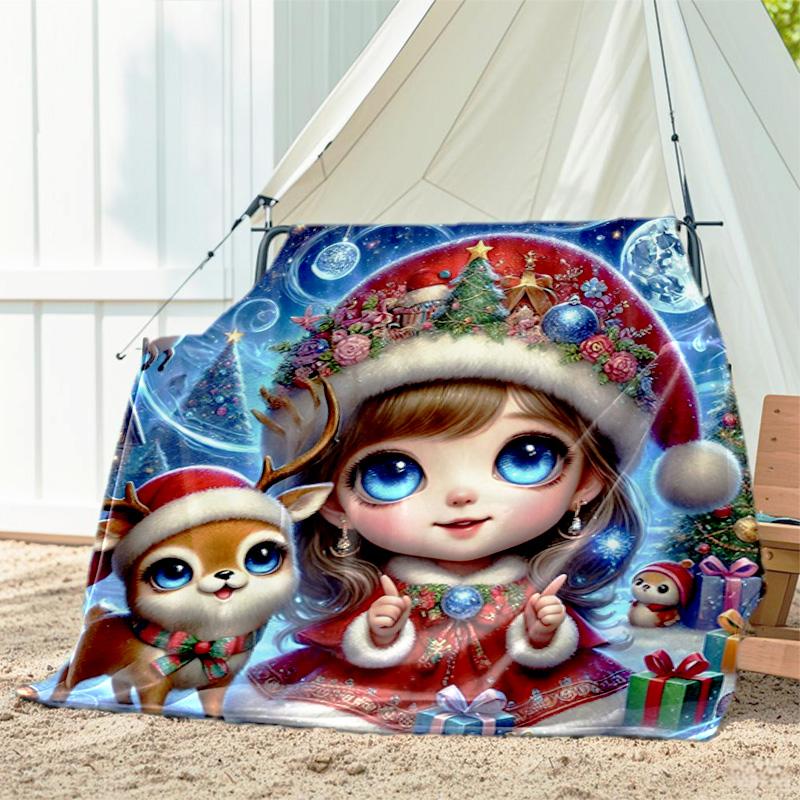 1pc dog pattern blanket, all season lightweight home office outdoor nap multifunctional blanket