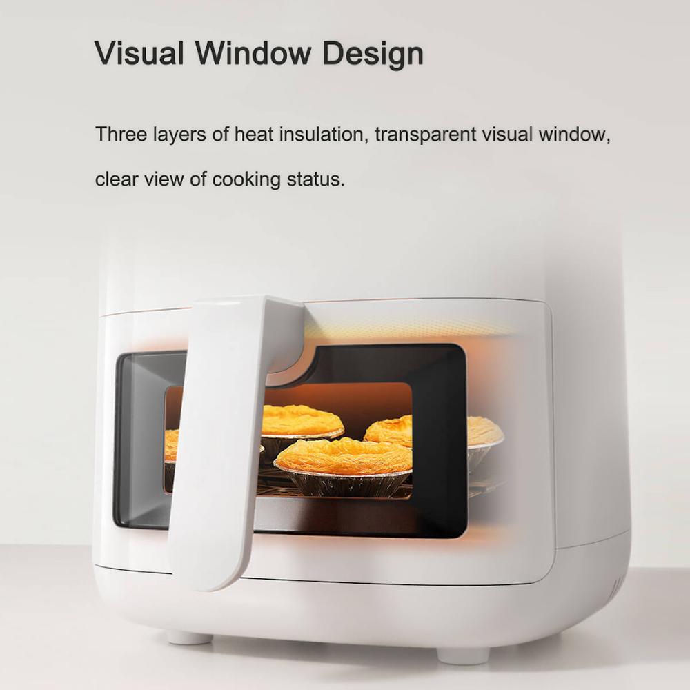 220 V Smart Air Fryer Beztłuszczowa elektryczna frytkownica nieprzywierająca 24-godzinny inteligentny czas 4L frytki wizualny piekarnik ekran OLED