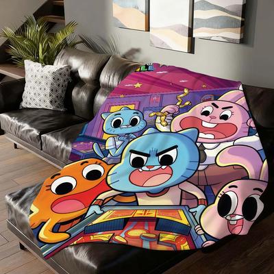 Cartoon T The A Amazing W World of G Gumball Blanket For Sofa Office Bed Plane Travel Sleep Read Relax Camping Soft And Warm