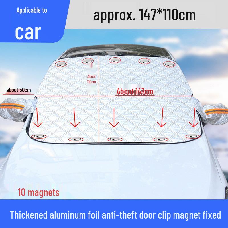 Magnetic Car Snow & Sun Shield for Windshield | Winter Anti-Freeze & Heat Insulation Cover