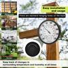 10" Thermometer Hygrometer Round Black Wall Mount Temperature and Humidity Monitor Outdoor Thermometer Hygrometer for Patio Home