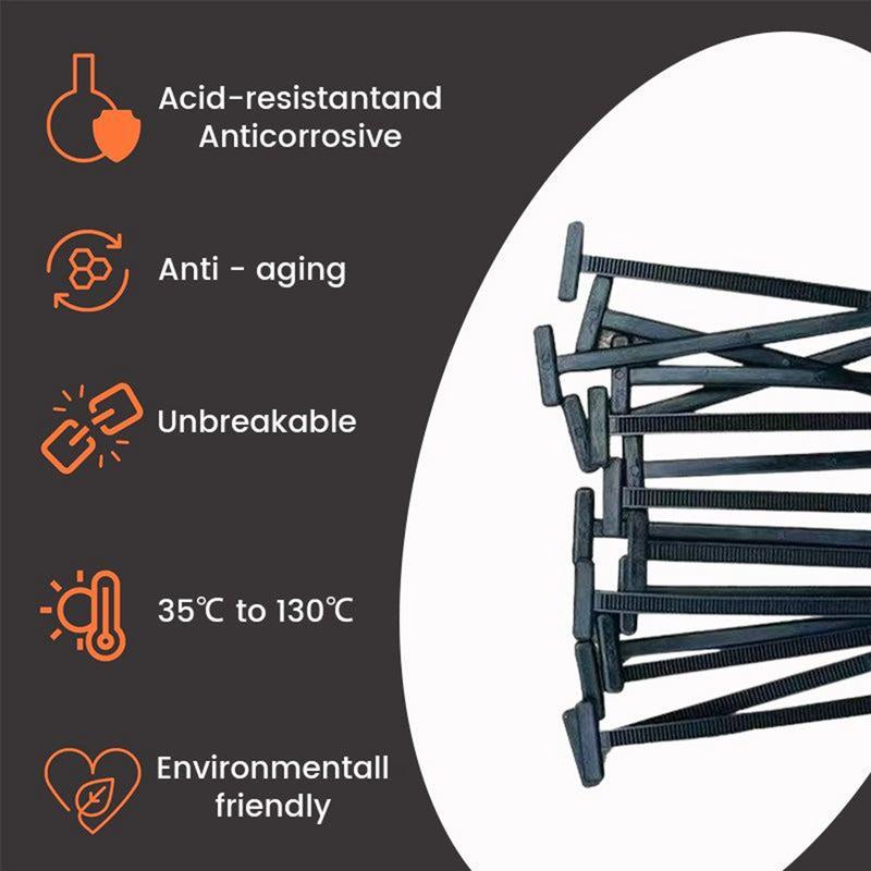 100 PEZZI Fibbia Nera in Nylon per Fascetta Universale Strumento Fascetta in Plastica Multiuso Fascette Nere in Nylon Autobloccanti Heavy Duty