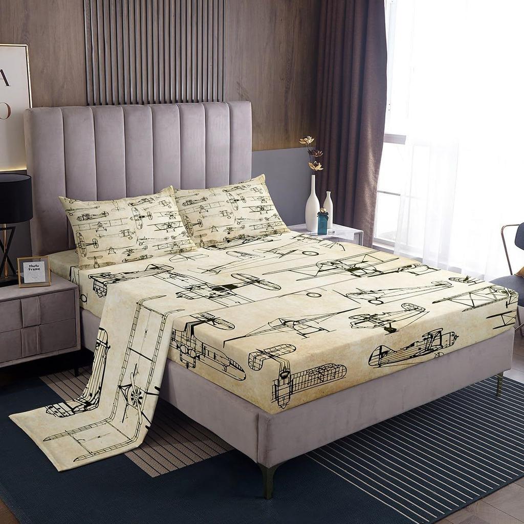 Cartoon Animal Dog Pattern Bed Hat Four-Piece Bedding Set Bedroom Dormitory Bedding Decoration