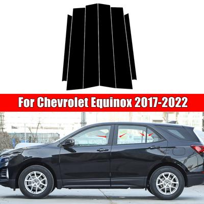 6Pcs Car Door Window Pillar Center Post Trim Stickers For Chevrolet Equinox 2017- 2018   Auto Styling Accessories