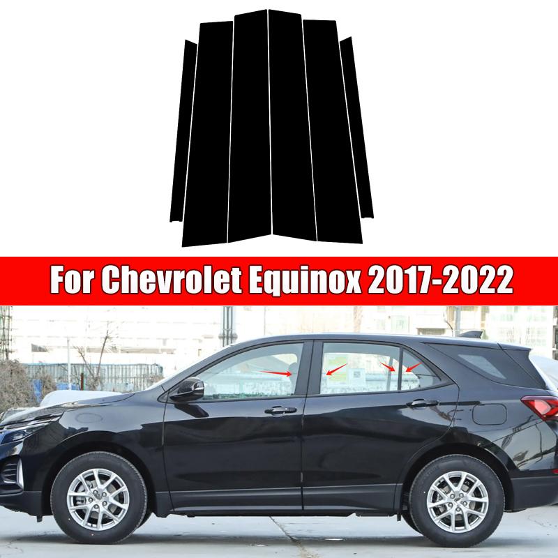 6Pcs Car Door Window Pillar Center Post Trim Stickers For Chevrolet Equinox 2017- 2018   Auto Styling Accessories